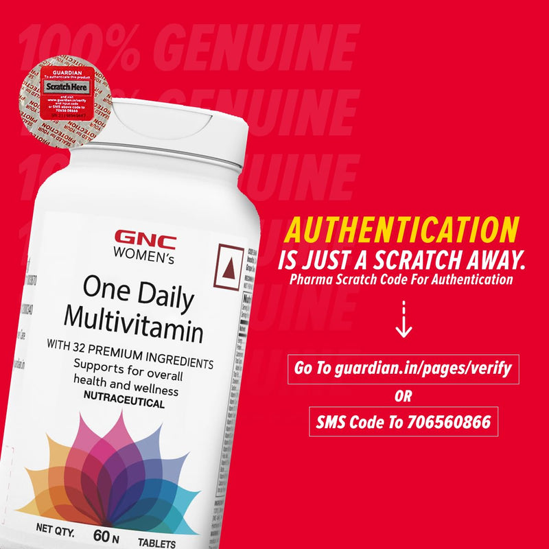 GNC Women's One Daily Multivitamin | 60 Tablets | 32 Rich Ingredients with Vitamin C & More | Enhances Immunity | Boosts Energy Levels | Supports Memory | Protects Vision | Formulated In USA