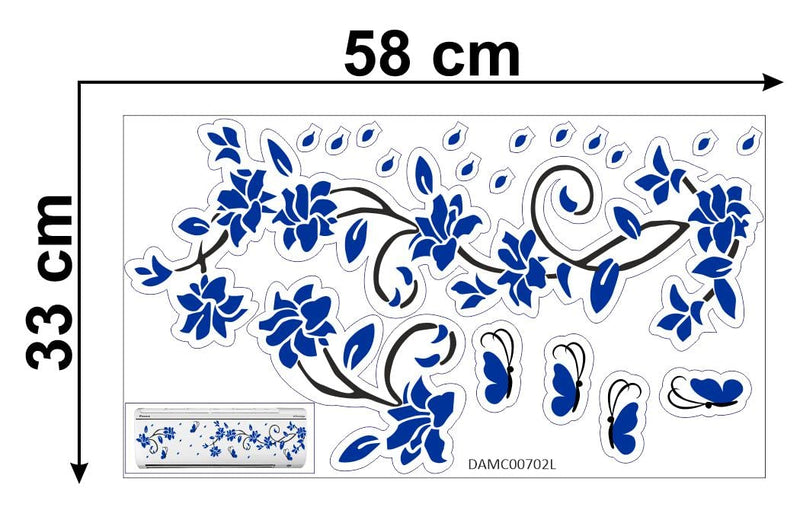 Delight Art Beautiful Flower with Butterfly A.C. Sticker Size - ( 79*30 ) cm Model id - ( DAMC00702L )