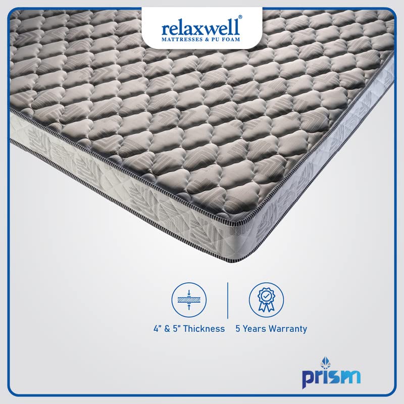 RELAXWELL MATRESSES Prism -Ortho Coir Mattress with Free Pillow for Your Comfort Night (72x36x5 Inches, Single)