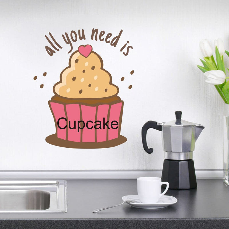 VCREATE DECOR Cupcake Wall Sticker & Dceal (PVC Vinyl,Size-58 CM X 41 CM)