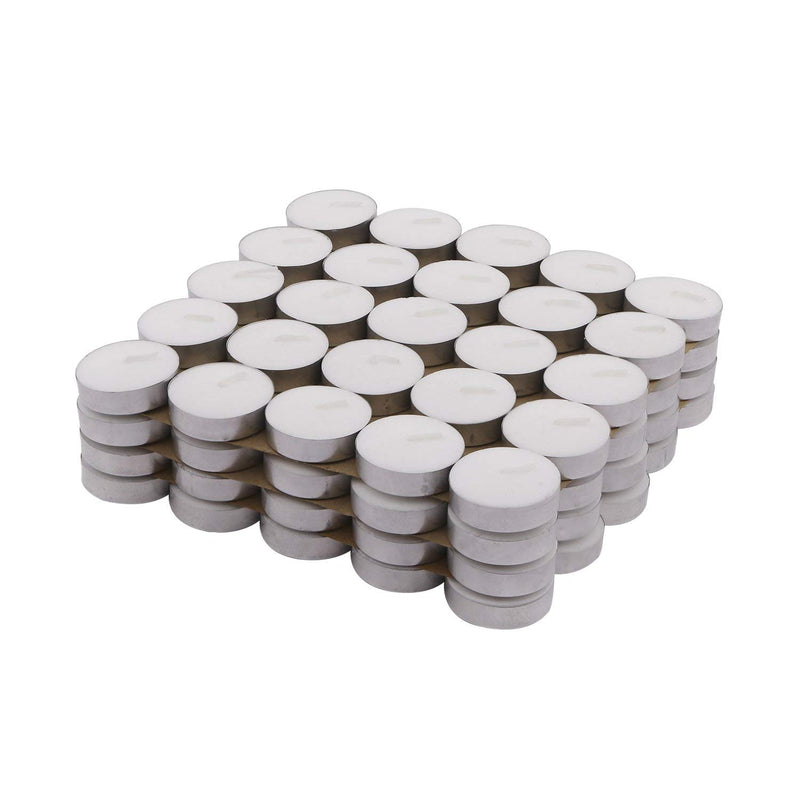 Domain Set of 100,White Wax Tealights Candles,3 Hrs Burn Time,Engagement,Dinner Parties,Home Decor Unscented