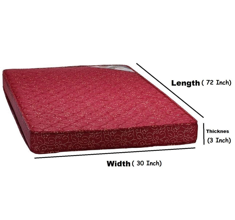 PumPum Combo Pack of 2 HD Foam Mattress (Single Size - 72 X 30 X 3 Inch)