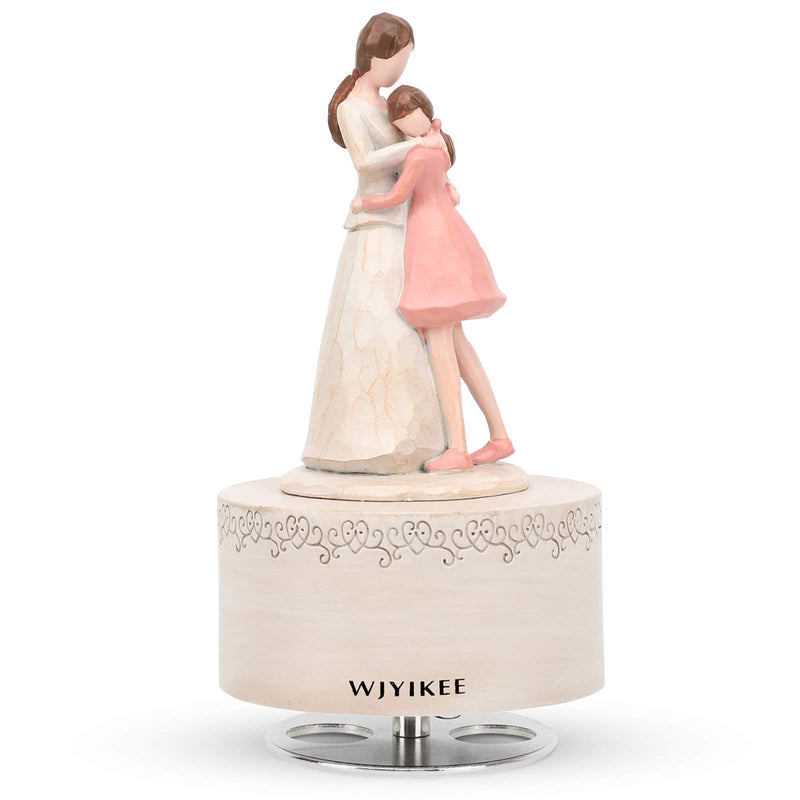 WJYIKEE Music Box Sculpted Hand-Painted Musical Figure Warm and Romantic Birthday Festival Musical Gift Home Office Studio Decoration (Mother & Daughter)