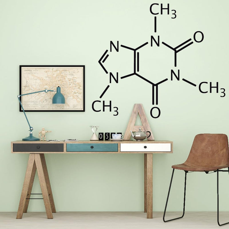 GADGETS WRAP Wall Decal Vinyl Sticker Caffeine Molecule for Office Home Wall Decoration