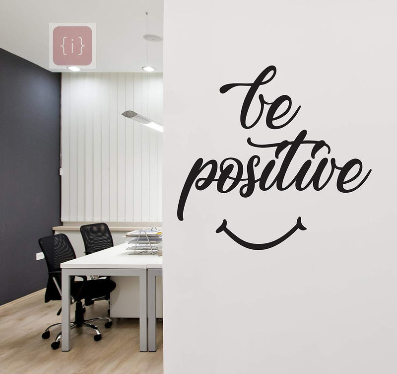 ISEE 360® Motivational Wall Stickers Office Door Study Room Students Kitchen Kids Bed Room Be Positive Vinyl Decals L x H 60 x 60 Cms