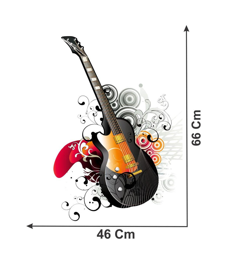 Decor Kraft Guitar Wall Sticker & Decal,Size- 50 Cm X 40 Cm,Music