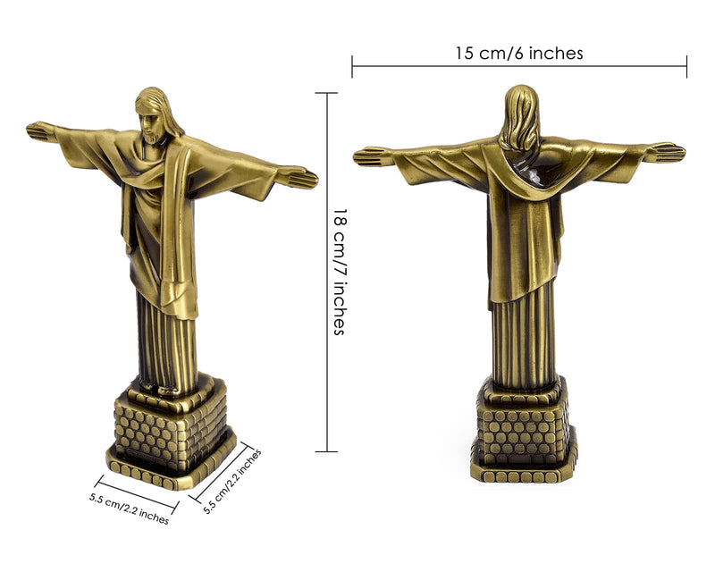 Ace Select DS.Distinctive Style Metallic Statue of Jesus Figurine 7 Inch Christian Statue Model Bronze Jesus Statue for Home Decoration