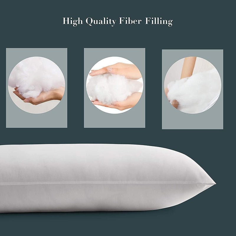 Habitat Ada Ultra Soft Full Body Pillows Insert Breathable Large Bed Pillow for Adults Micro Fiber Long Side Sleeper Pillow for Sleeping (18x54 inch) - White