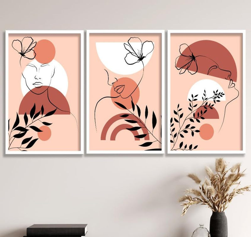 SAF paintings Set of 3 Modern Boho Art Wall Painting For Home And Office ol-COMBO-2251-K3