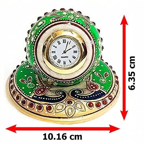 Handicraft Kingdom Small Analog Clock for Study Table & Kids Boys Girls Students with Ganesh Chowki| Approx Size (4 x 4 Inch) & Wt (600 Gm) Pack of 4