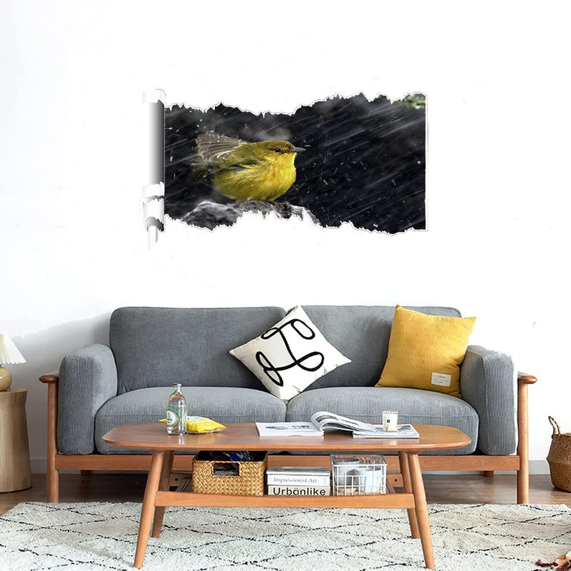 GADGETS WRAP Printed Wall Decal Sticker Scratched Paper Style Wall Decal (90cm x 50cm) - Yellow Bird