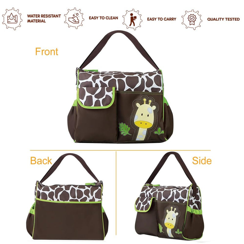 Baby Bucket Baby Diaper Nappy Changing Baby Diaper Bag Mummy Bag Handbag-(Pack of 1 – Green Giraffe)