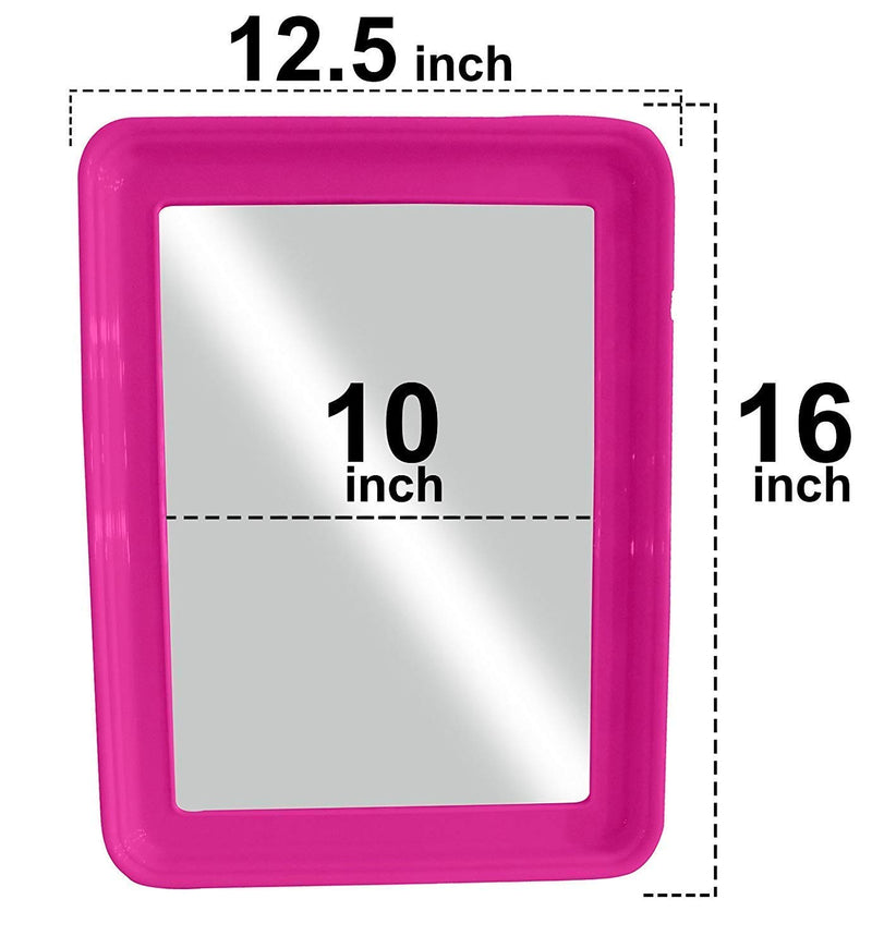 Wash Basin Wall Hanging Mirror for Home Bathroom (Pink)