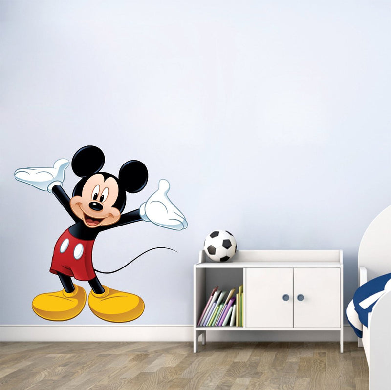 Cute Mickey Mouse Self Adhesive VinylWaterproof Decorative Wall Stickers for Hall, Bedroom, Kitchen and Furniture