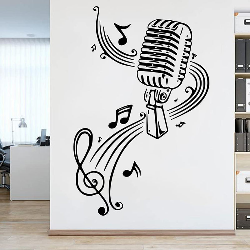 GADGETS WRAP Vinyl Decal Sticker Microphone Music Notes (Item Finish Size : 86cm x 56cm)