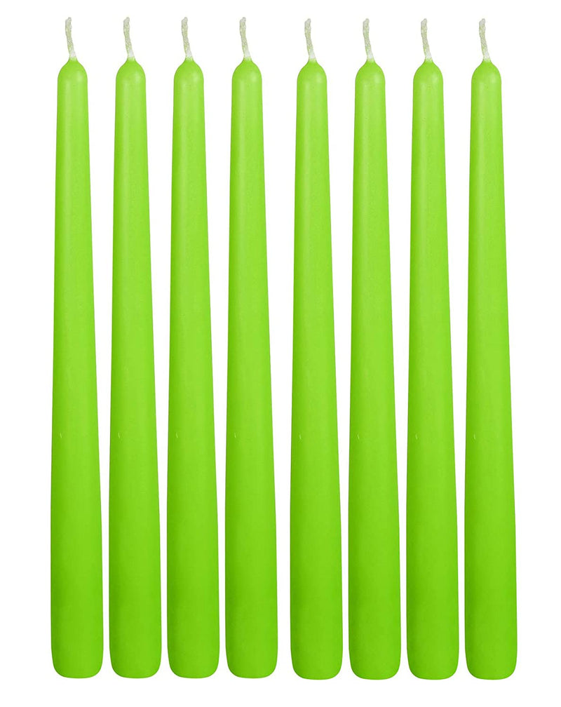 atorakushon Set of 8 Scented Taper Candles Tall Thicker Candle Long Burning time Dripless candle sticks for Home Décor Wedding Parties (Green)