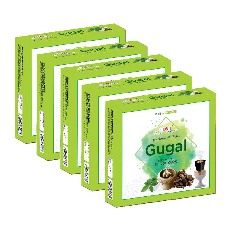 Shah Fragrances Gugal Cup Dhoops (Pack of 5) (60 Cups)