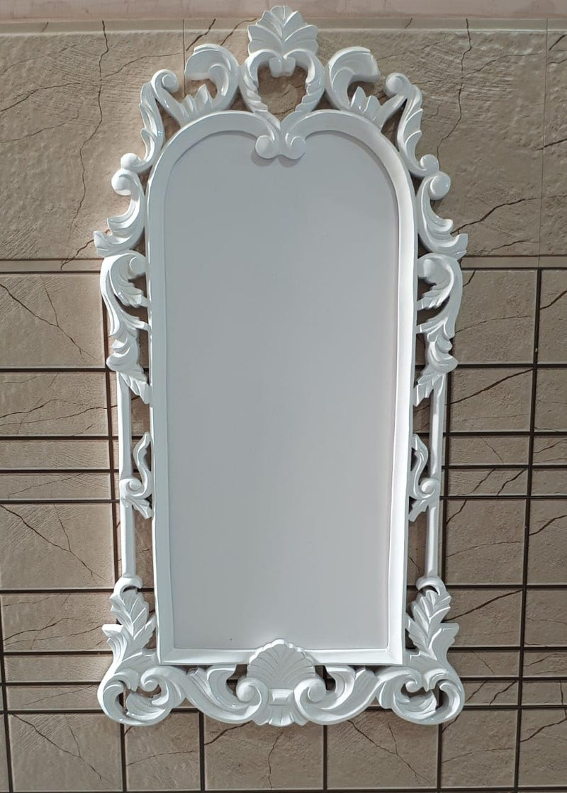 Decorative Full Length Wall Royal Mirror Wooden White Frame