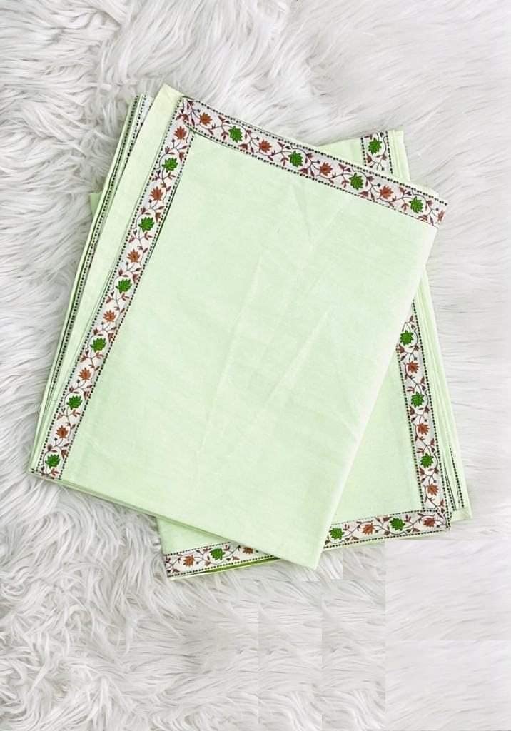 Fabture Fine Cotton Ac Summer Stylish Beautiful Floral Single Bed Top Sheet/Odhne Wali Chaddar (Pack Of 2)-(Size Of Topsheets-60X90 Inches) (Green, 2), 300 TC