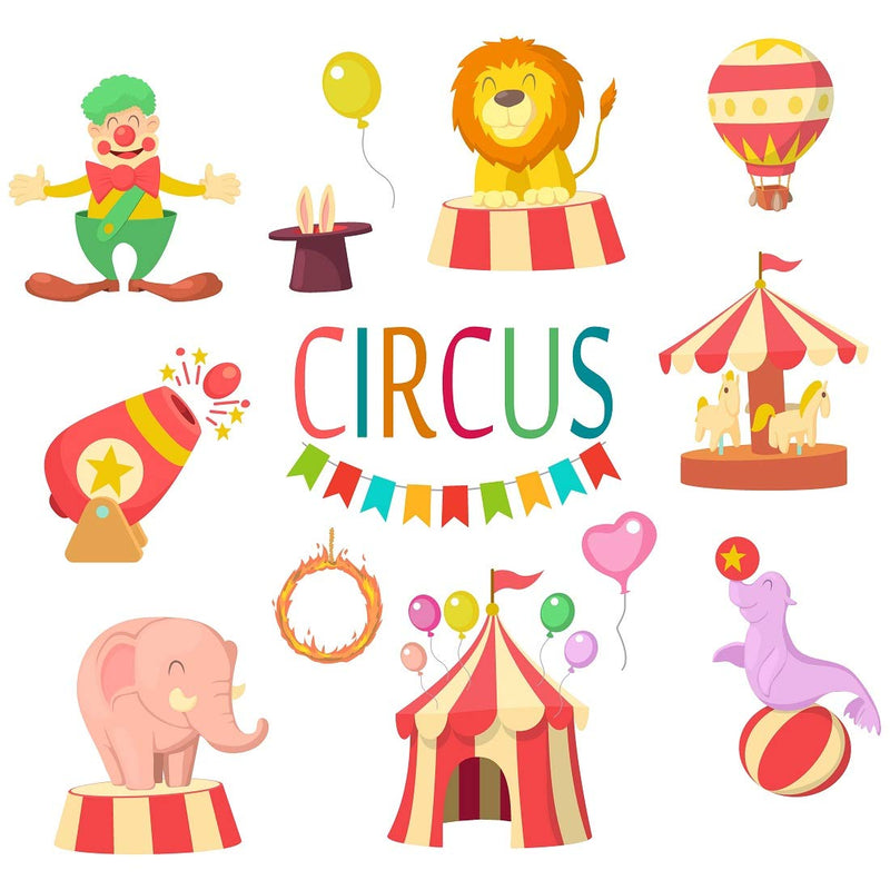 Tuffuk Circus Large Vinyl Wallstickers for Home Decorations (70 cm x 60 cm)5TZ356