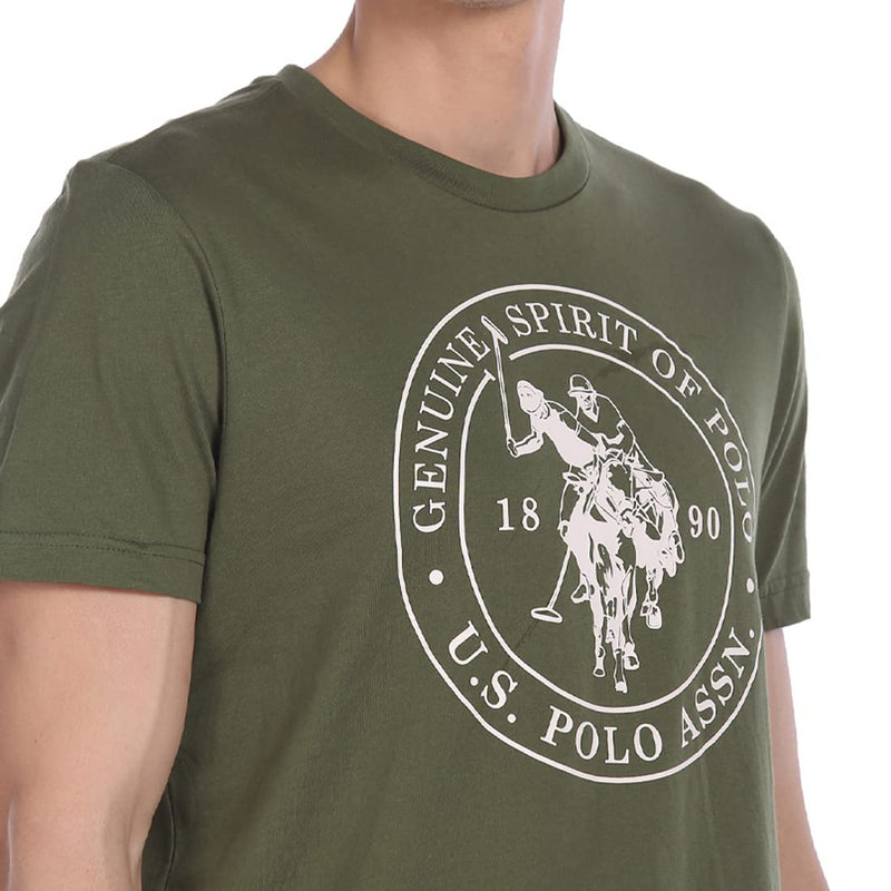 U.S. Polo Assn. Men's Solid Regular Fit T-Shirt (I643-179-PL_Olive_M)