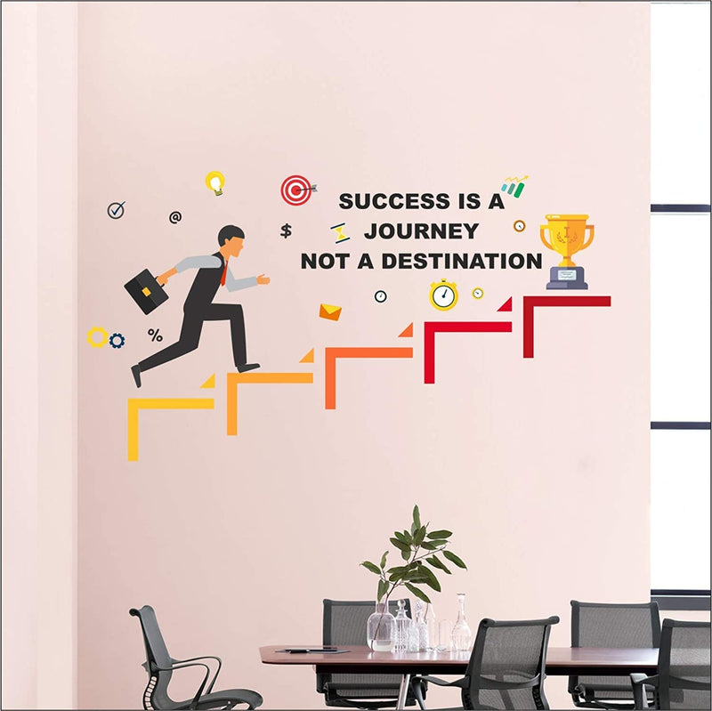 Byte Shop 'Success is a Journey - Office - Inspirational - Motivational - Quotes Wall Sticker' -SM753 (Multi Colour, Vinyl - 100cm X 55 cm)