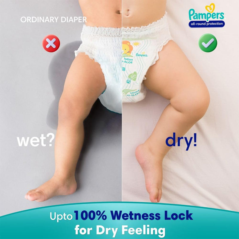 Pampers All round Protection Pants Style Baby Diapers, X-Large (XL) Size, 112 Count, Anti Rash Blanket, Lotion with Aloe Vera, 12-17kg Diapers