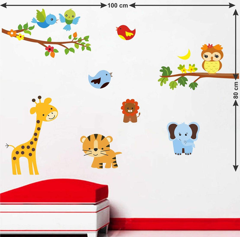 Tuffuk Animals Large Vinyl Wallstickers for Home Decorations(100 cm x 80 cm)5TZ302