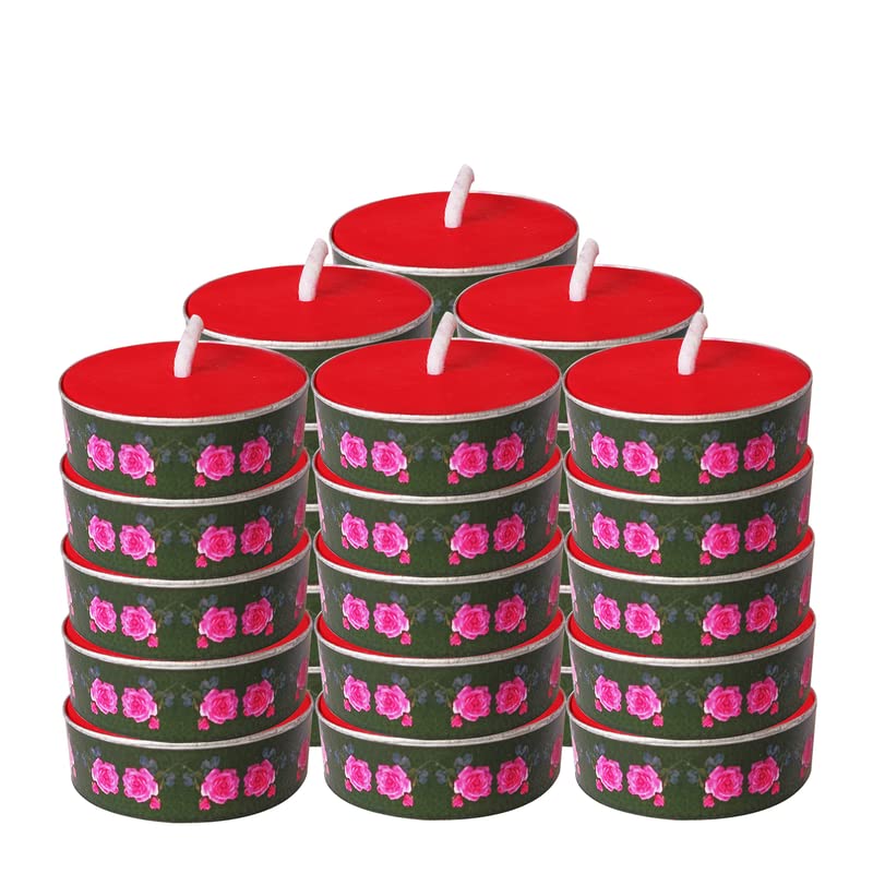 Charanam Tea Light Aroma Candle 20 Pcs Pack - T Rose (Pack of 3)