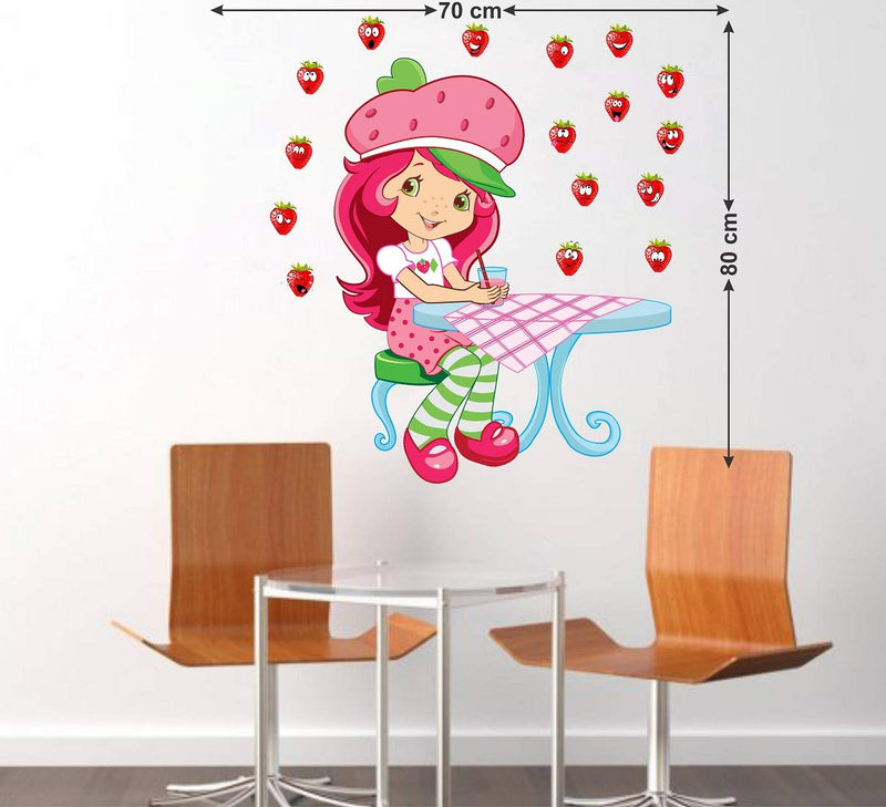 Tuffuk Strawberry Kid Large Vinyl Wallstickers for Home Decorations(70 cm x 80 cm)5TZ0189