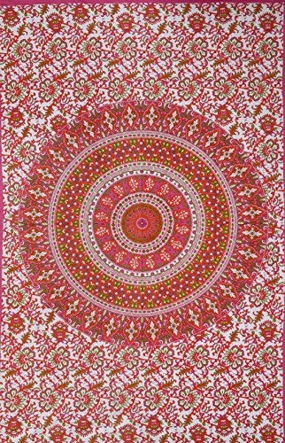 RajasthaniKart® Comfort Rajasthani Jaipuri Traditional Sanganeri Print 144 TC 100% Cotton Single Bedsheet with 1 Pillow Covers (Single, Pink)