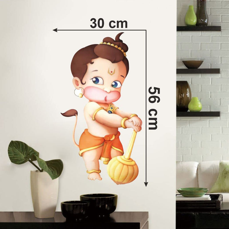 Art's Cafe Shree Bal Hanuman Design Wall Sticker Size - (30 * 56) cm