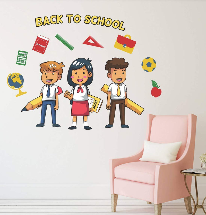 Tuffuk Back to School Large Vinyl Wallstickers for Home Decorations(80 cm x 60 cm)5TZ0187