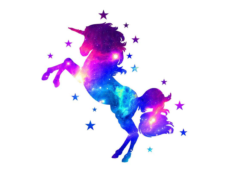 DivineDesigns™ Galaxy Unicorn Vinyl Wall Sticker for Living Room, Bedroom, Office Hotel Entrence Decioration Anime, Pack of 1 (24 X24 Inch)