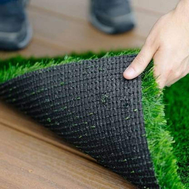 Status Contract Polyvinyl Chloride Premium Artificial Grass Rectangular Shape Door Mat- Natural Green (18 X 28 Inch)