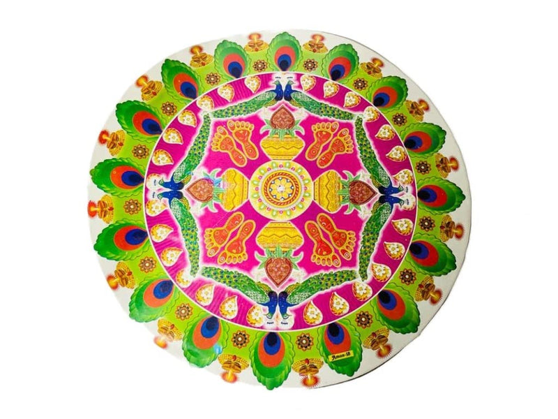 Rangoli Big Size Art Sticker Multicolour for Occasions, Diwali, Poonam,in (30x30 cm) Size.