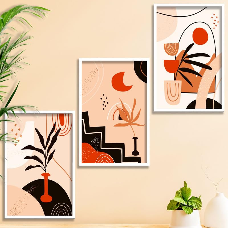 SAF paintings Set of 3 Modern Boho Art Wall Painting For Home And Office ol-COMBO-2200-K3