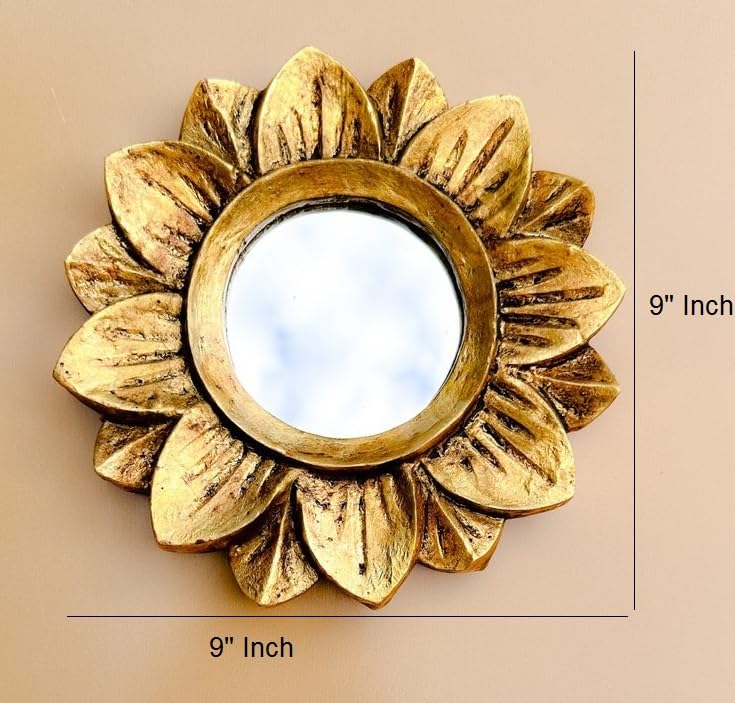 Vas Collection Sun Shaped MDF Mirror Frame,Wall Decor Mirror Frame