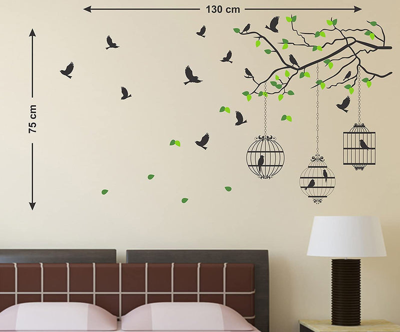 Flying Birds with Case Self Adhesive VinylWaterproof Decorative Wall Stickers for Hall, Bedroom, Kitchen and Furniture