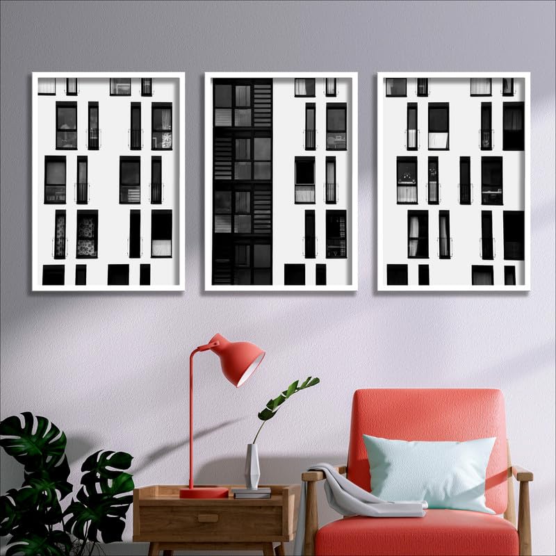 SAF paintings Set of 3 Abstract Wall Painting for Home Decoration SA-WHITEMX33606