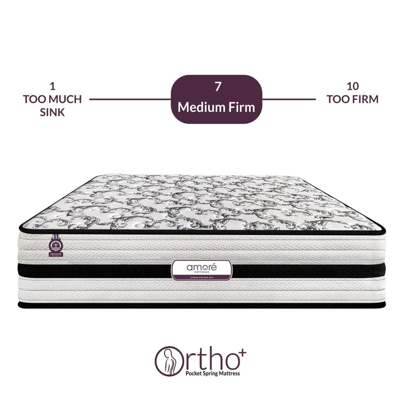 Amore Ortho Plus 6 Inch Orthopedic Pocket Spring Mattress(72x46x6 Inch,Medium Soft,Single Size)