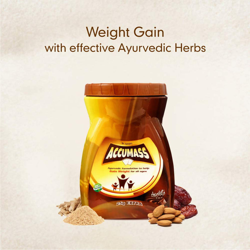 Accumass Ayurvedic Weight Gain Granules 525gm - Chocolate Flavor