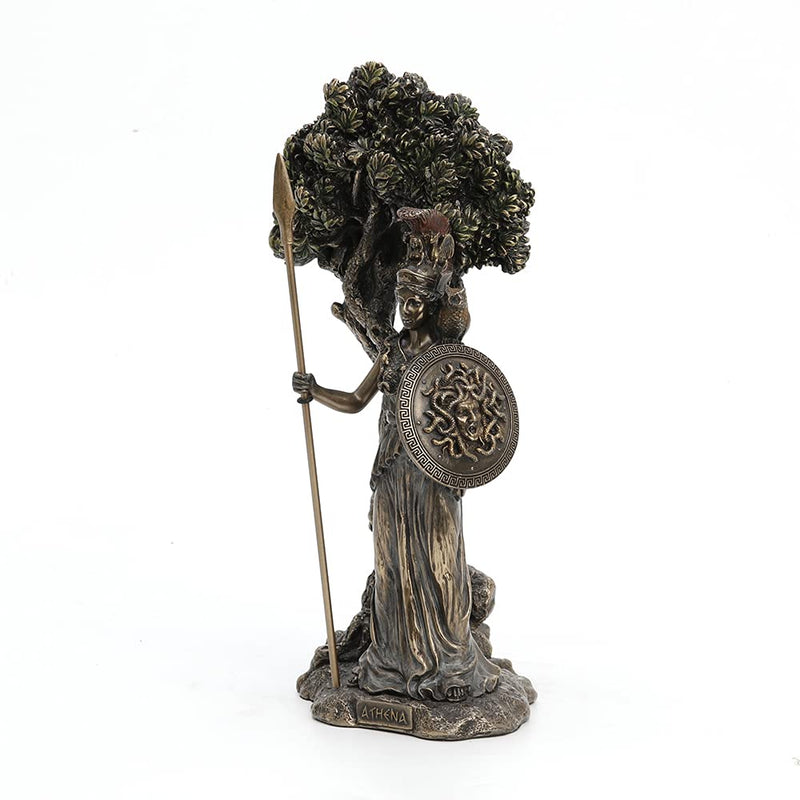 Veronese Design Resin Statues Greek Goddess Athena Under Olive Tree Bronze Finish Statue 5.25 X 9.5 X 4.5 Inches Bronze