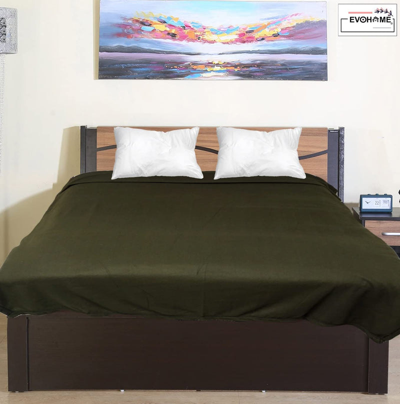 EVOHOME All Season Polyester Micromink Summer AC Blanket Super Soft Polar Fleece Plain Single Bed Blanket | AC Dohar | Comforter | Size 150 X 225 Cms (Single) Skinfriendly (Polar SB Plain Set 5)