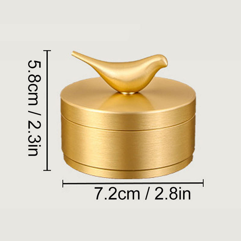 Car Ashtray, Bird Statue Brass Gold Ashtray 4 Slots for Family (S)