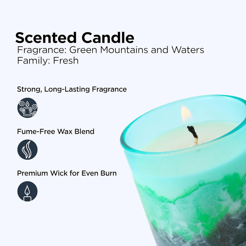 Urbane Home Scented Candles | Fragrance Candles | Candles for Wedding | Candles for Bedroom | Birthday Candles | Valentines Day Gifts Candles | DY-230706A | Green & White