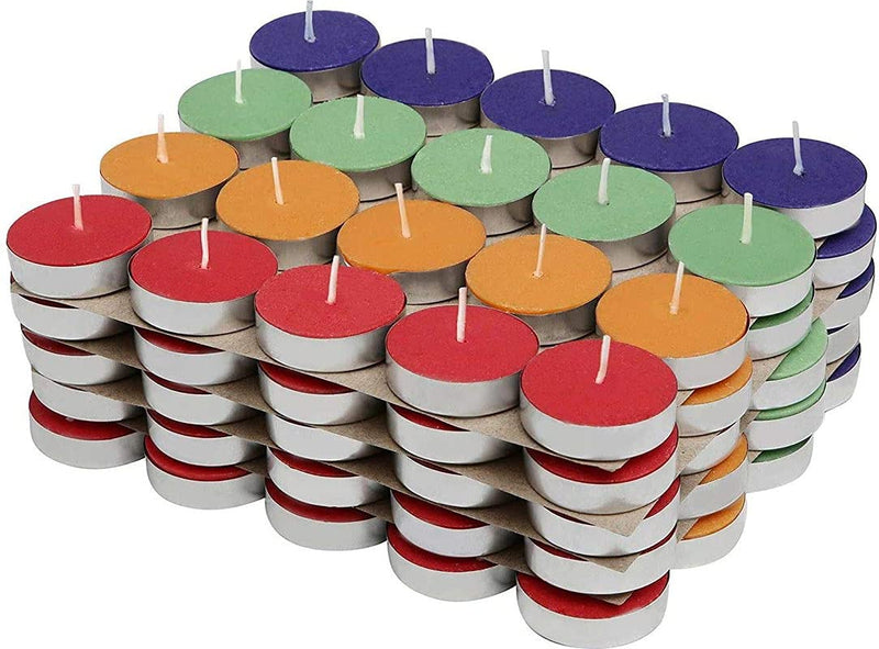 STYLISTY IND Wax Tea Light Multicolour Candle (Set of 200, Unscented )(RN-060)