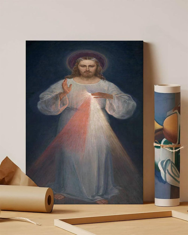 GADGETS WRAP Canvas Gallery Wrap Framed for Home Office Studio Living Room Decoration (11x14inch) - Divine Mercy