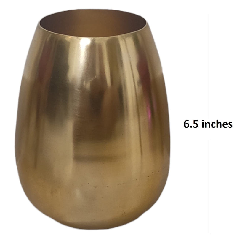 Akanksha Arts Flower Vase - Golden Colour- 6.5 inches high - Made of Aluminium -