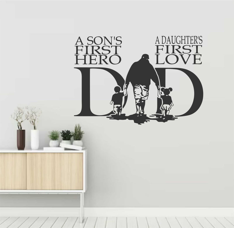 Wall Attraction™ Mom Dad Love Quote Wall Stickers & Murals Size - 58x40cm MD117_S